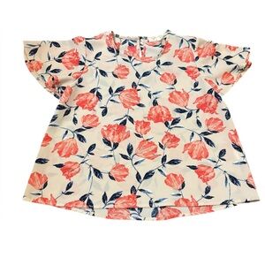 Women’s Floral Flowy Blouse, Size XS